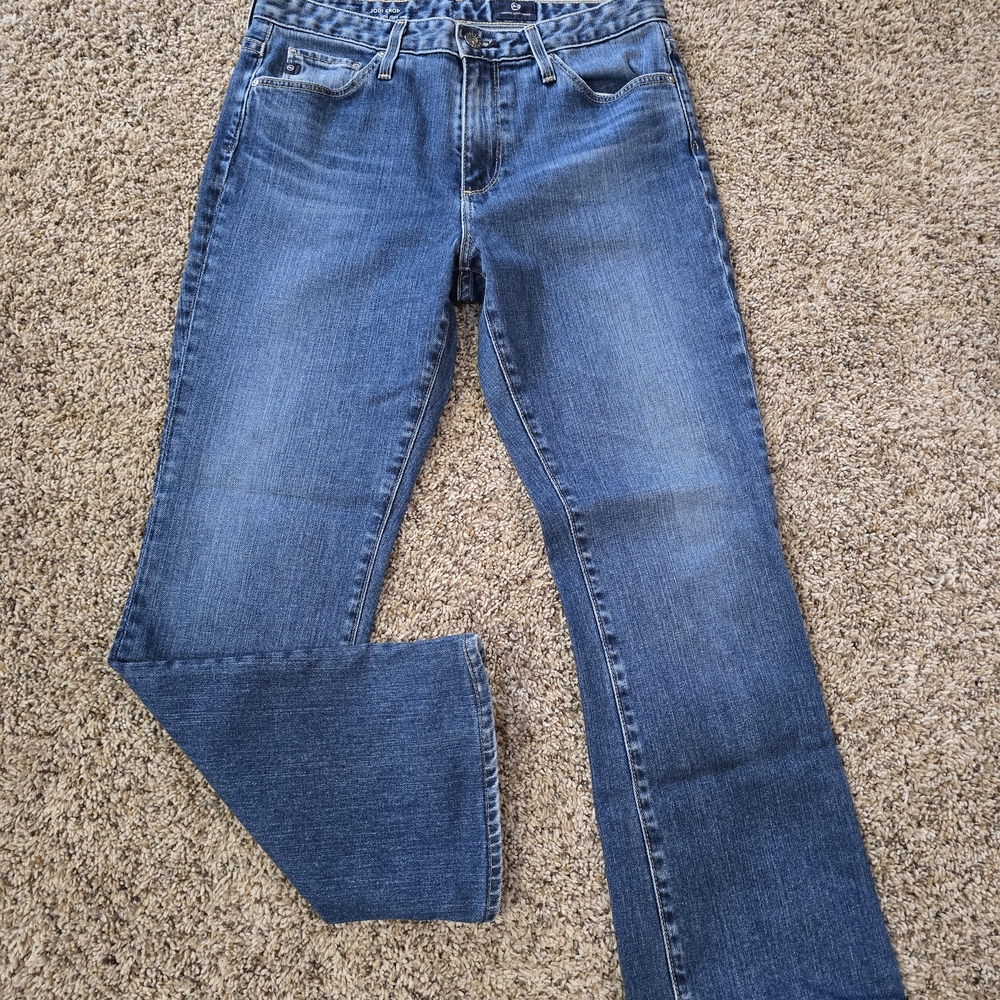 AG Adriano Goldschmied Medium Blue Denim Jodi Cropped Jeans